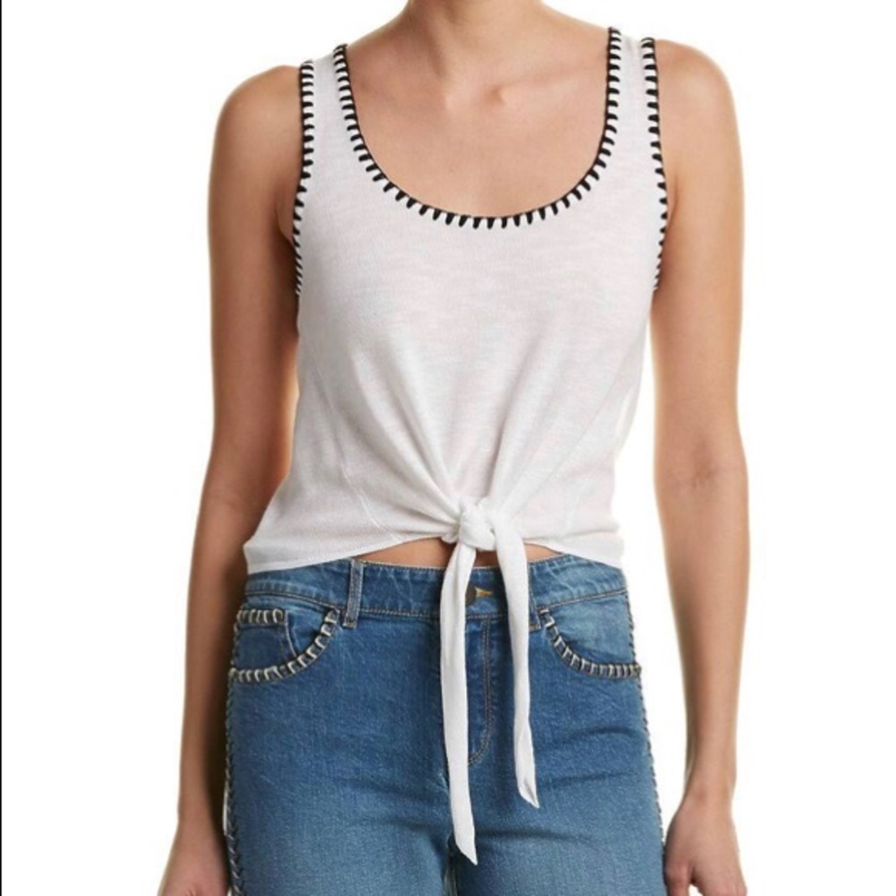 Alice + Olivia Jacinda Tie Front Tank